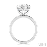 1/8 ctw Pear Shape Round Cut Diamond Semi Mount Engagement Ring in 14K White Gold