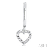 1/10 Ctw Petite Heart Shape Round Cut Diamond Fashion Huggies Earrings in 10K White Gold