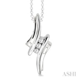 1/10 ctw Round Cut Diamond Pendant in Sterling Silver with Chain
