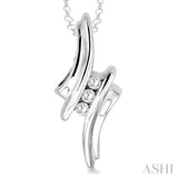 1/10 ctw Round Cut Diamond Pendant in Sterling Silver with Chain