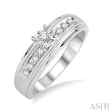 1/8 ctw Round Cut Diamond Engagement Ring in 10K White Gold