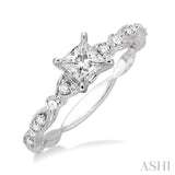 1/6 ctw Diamond Semi-Mount Engagement Ring in 14K White Gold