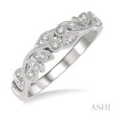 1/10 ctw Round Cut Diamond Wedding Band in 14K White Gold