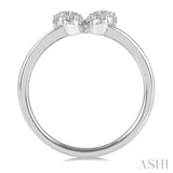 1/6 ctw Butterfly Motif Round Cut Diamond Petite Fashion Ring in 14K White Gold