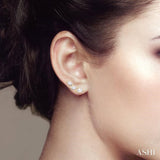 1/3 Ctw Graduated Marquise Cut Diamond Fashion Ear Climbers in 14K Yellow Gold
