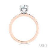 1/3 ctw Circular Shape Round Cut Diamond Semi Mount Engagement Ring in 14K Rose and White Gold