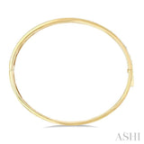 3/4 Ctw Round Cut Diamond Clover Fashion Bangle in 14K Yellow Gold