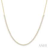 1 ctw Halfway Round Cut Diamond Tennis Necklace in 14K Yellow Gold