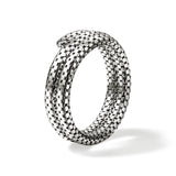 Dot Silver Double Coil Bracelet, Size M
