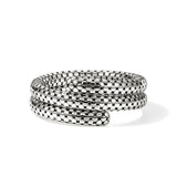 Dot Silver Double Coil Bracelet, Size M