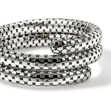 Dot Silver Double Coil Bracelet, Size M