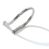 Dot Silver Small Chain Bracelet with Pusher Clasp, Size UM