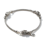 Naga Heritage Silver Triple Station Bracelet with Lobster Clasp, Size UM