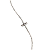 Essentials Silver 2mm Mini Rolo Chain Cross Bracelet with Lobster Clasp, Size UM