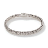 Icon Silver Diamond Pave Small Bracelet (0.16ct), Size UM