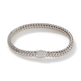 Icon Silver Diamond Pave Small Bracelet (0.16ct), Size UM