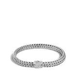 Icon Silver Diamond Pave Small Bracelet (0.16ct), Size UM