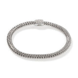 Icon Silver Diamond Pave Extra-Small Bracelet (0.18ct), Size UM