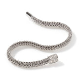 Icon Silver Diamond Pave Extra-Small Bracelet (0.18ct), Size UM