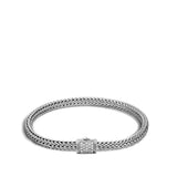 Icon Silver Diamond Pave Extra-Small Bracelet (0.18ct), Size UM