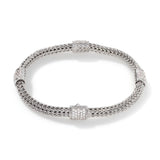 Icon Extension Silver Diamond Pave (0.73ct) Four-Station Bracelet, Size UM