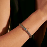 Icon Silver Small Reversible Bracelet 6.5mm with Pusher Clasp with Treated Black Sapphire and Amethyst, Size UM