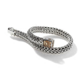 Icon Silver Small Reversible Bracelet 6.5mm with Pusher Clasp with Treated Black Sapphire and Citrine, Size UM