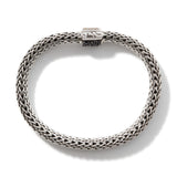 Icon Silver Small Reversible Bracelet 6.5mm with Pusher Clasp with Treated Black Sapphire and Citrine, Size UM