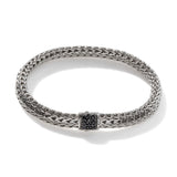 Icon Silver Lava Small Bracelet with Treated Black Sapphire, Size UM
