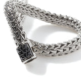 Icon Silver Lava Small Bracelet with Treated Black Sapphire, Size UM