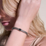 Icon Silver Lava Small Bracelet with Treated Black Sapphire, Size UM