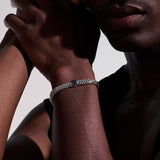 Icon Silver Lava Small Bracelet with Treated Black Sapphire, Size UM