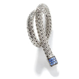 Icon Silver Lava Small Bracelet with Blue Sapphire, Size UM