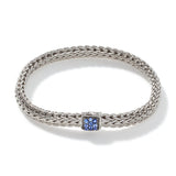 Icon Silver Lava Small Bracelet with Blue Sapphire, Size UM
