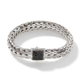 Icon Silver Lava Large Bracelet with Treated Black Sapphire, Size UM