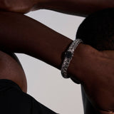 Icon Silver Lava Large Bracelet with Treated Black Sapphire, Size UM