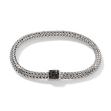 Icon Silver Lava Extra-Small Bracelet with Treated Black Sapphire, Size UM