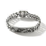 Naga Heritage Silver 11mm Curb Link Bracelet with Pusher Clasp, Size UL