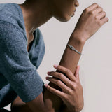 Love Knot Silver 3.6mm Chain Double Row Bracelet with Lobster Clasp, Size UM