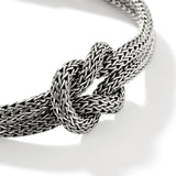 Love Knot Silver 10mm Chain Double Row Bracelet with Pusher Clasp, Size UM