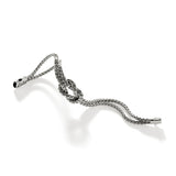 Love Knot Silver 7mm Slim Chain Double Row Bracelet with Pusher Clasp, Size UM