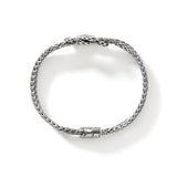 Love Knot Silver 7mm Slim Chain Double Row Bracelet with Pusher Clasp, Size UM