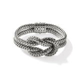 Love Knot Silver 13mm Small Chain Bracelet with Pusher Clasp, Size UM