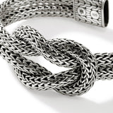 Love Knot Silver 13mm Small Chain Bracelet with Pusher Clasp, Size UM