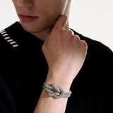 Love Knot Silver 13mm Small Chain Bracelet with Pusher Clasp, Size UM