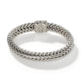 Icon Chevron Silver 12mm Chain Bracelet with Pusher Clasp, Size UM