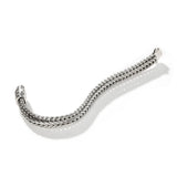 Icon Chevron Silver 12mm Chain Bracelet with Pusher Clasp, Size UM