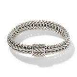 Icon Chevron Silver 12mm Chain Bracelet with Pusher Clasp, Size UM