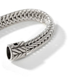 Icon Chevron Silver 12mm Chain Bracelet with Pusher Clasp, Size UM