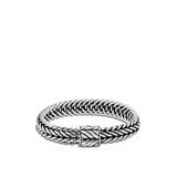 Icon Chevron Silver 12mm Chain Bracelet with Pusher Clasp, Size UM